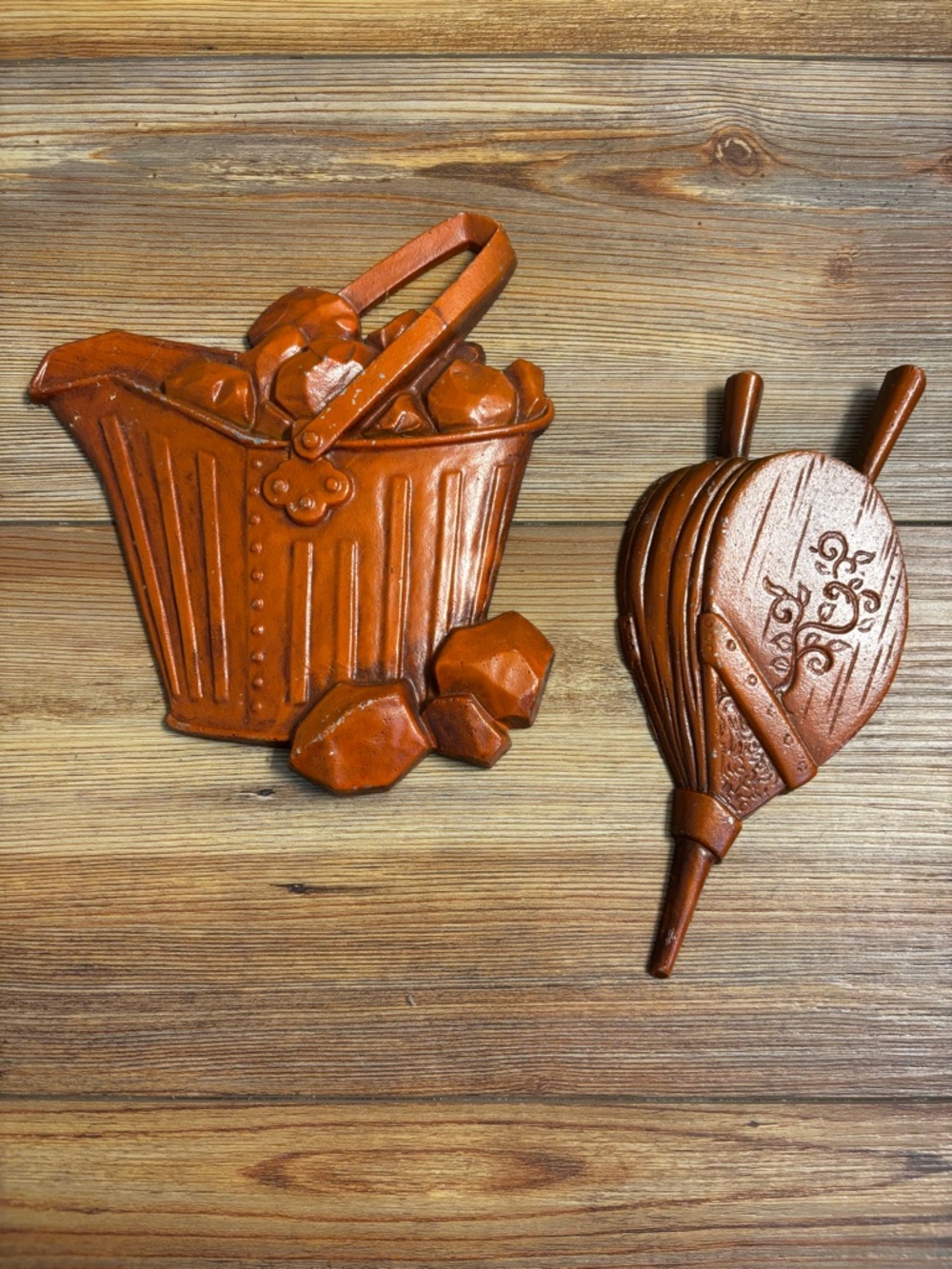 Vintage Rust Brown Decorative Wall Art Set - Home Wall Decor